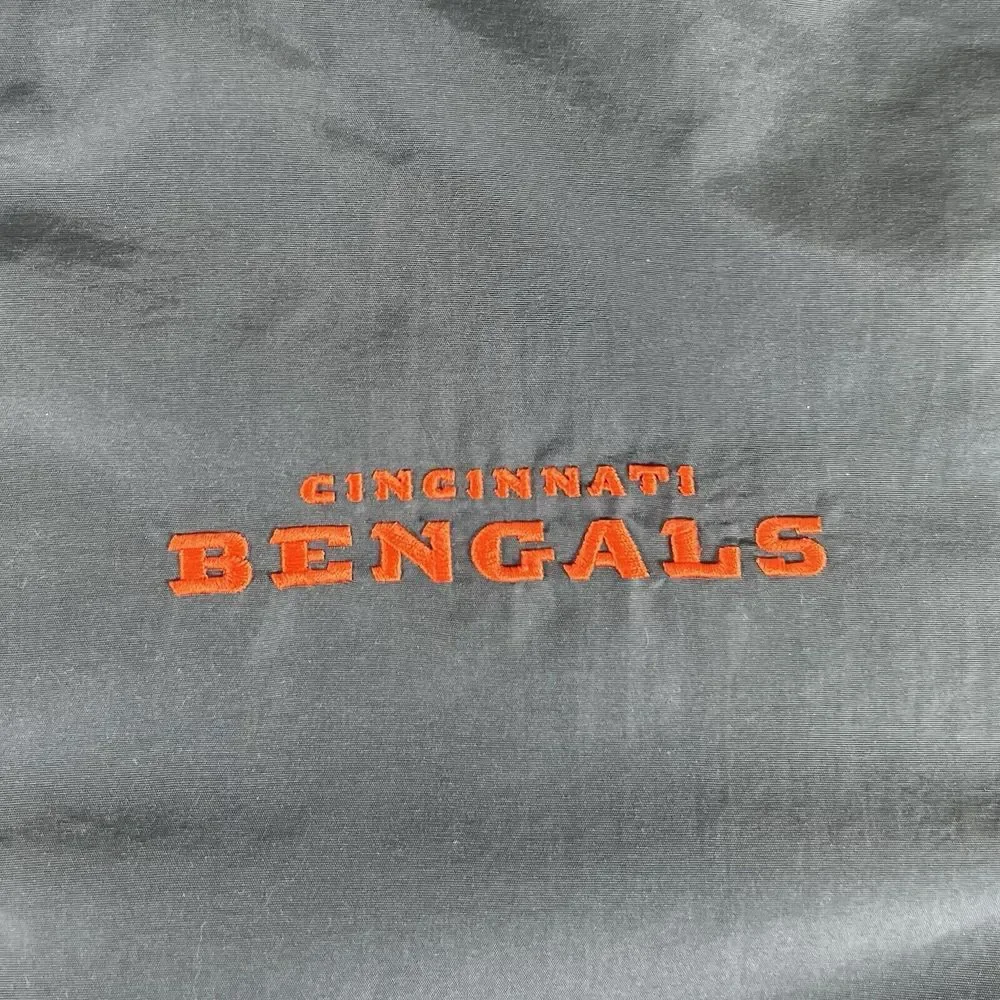 Reebok Men's Large Cincinnati Bengals Gray Black Full Zip Fleece Full Zip Jacket